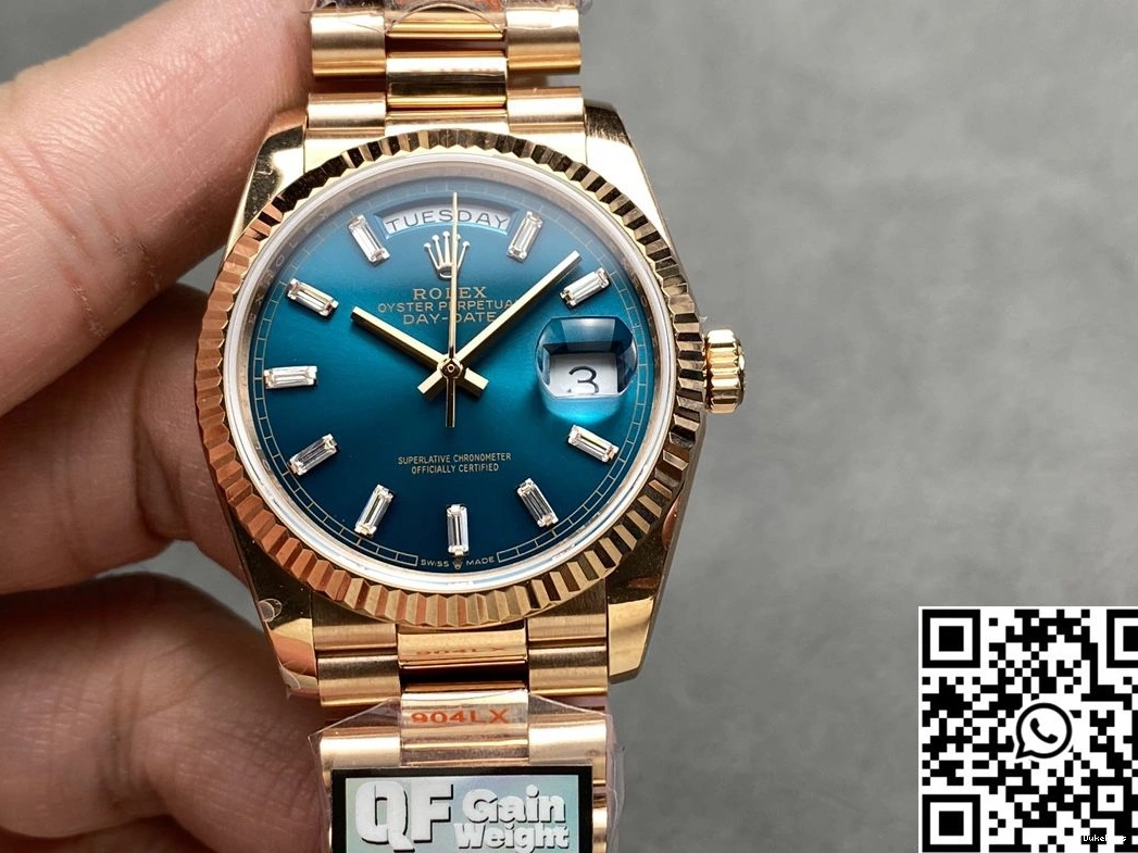 Tungsten Steel Rose Gold Rolex Date Dial v5 QF M128235-0085 Blue Day Factory 36mm 0312